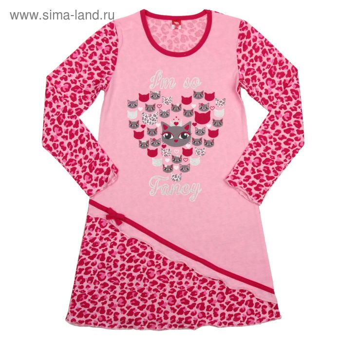 Сорочка ночная для девочки, рост 122 см (64), цвет розовый/малиновый CAK 5253_Д - Фото 1