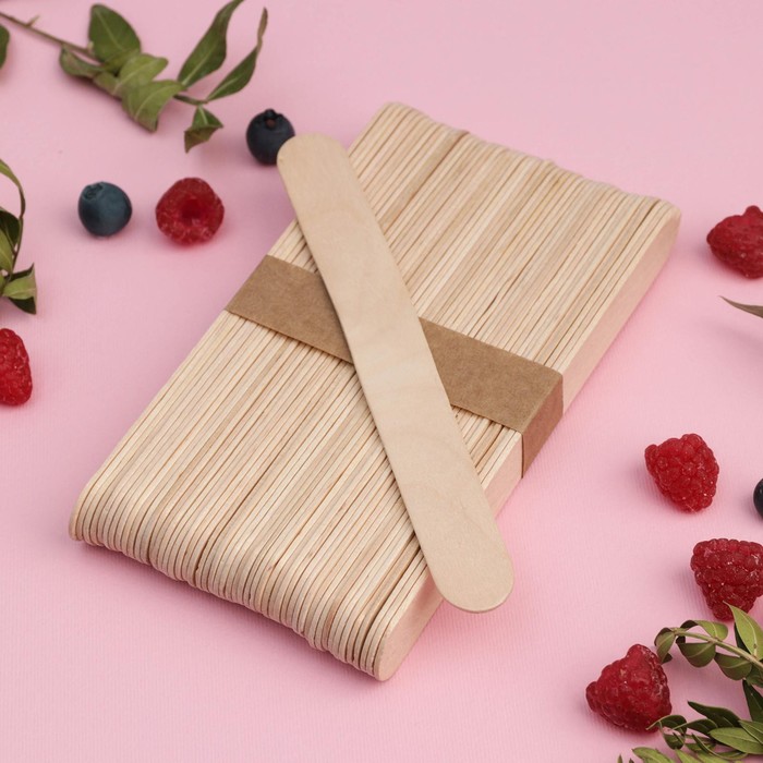 Набор деревянных палочек для мороженого, 15×1,9 см, 50 шт - фото 1884749006
