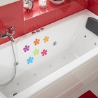 Набор мини-ковриков для ванны на присосках Доляна «Цветочек», 10,5×10,5 см, 6 шт, цвет МИКС - Фото 5