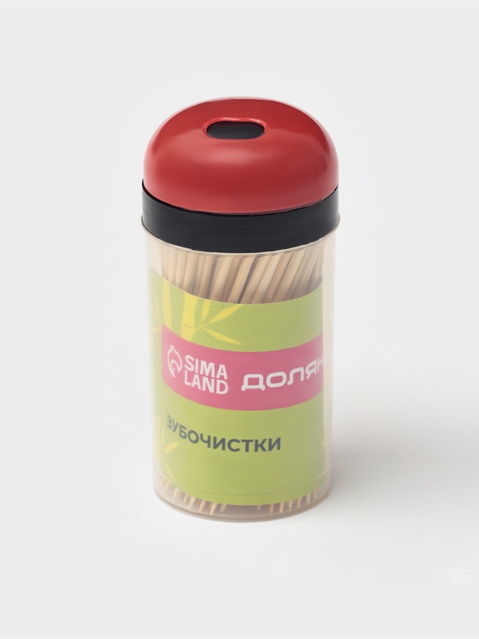 Зубочистки Доляна, 140-150 шт., в пластиковой баночке, МИКС - Фото 1