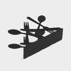 Салфетница Доляна «Приборы», 13.5×4.5×9.5 см, чёрная - Фото 4