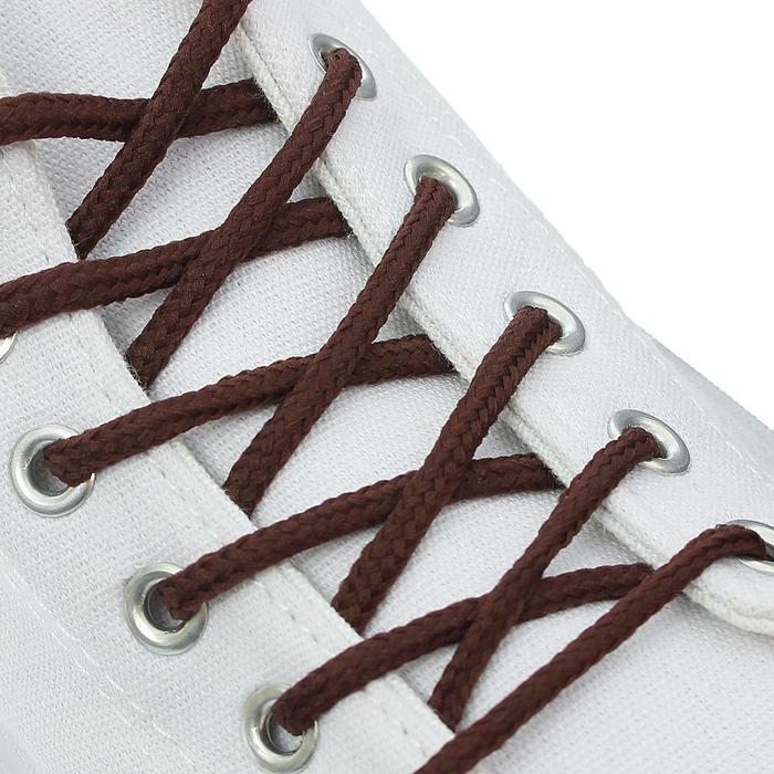 Шнурки для обуви, пара, круглые, d = 3 мм, 180 см, цвет коричневый - Фото 1