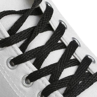 Шнурки для обуви, плоские, 7 мм, 120 см, цвет чёрный