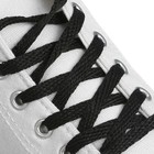 Шнурки для обуви, пара, плоские, 7 мм, 160 см, цвет чёрный - Фото 2
