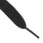 Шнурки для обуви, пара, плоские, 8 мм, 130 см, цвет чёрный - Фото 3