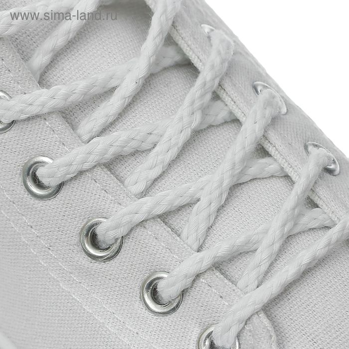 Шнурки для обуви d = 5 мм, 180 см, цвет белый - Фото 1