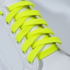 Шнурки для обуви, пара, плоские, 10 мм, 120 см, цвет жёлтый неоновый - Фото 1
