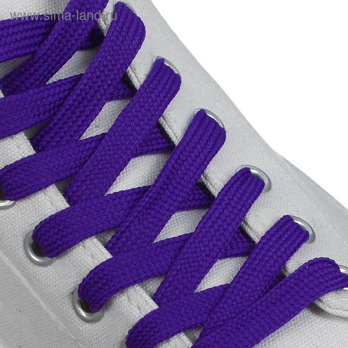 Шнурки для обуви, плоские, 12 мм, 120 см, цвет неон фиолетовый - Фото 1
