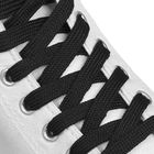 Шнурки для обуви, плоские, 13 мм, 160 см, цвет чёрный - Фото 1