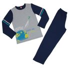 Пижама для мальчика, рост 140 см (72), цвет серый меланж/тёмно-синий CAJ 5274_Д - Фото 1