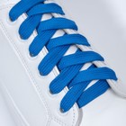 Шнурки для обуви, пара, плоские, 12 мм, 120 см, цвет голубой неоновый - фото 8488646