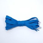 Шнурки для обуви, пара, плоские, 12 мм, 120 см, цвет голубой неоновый - Фото 3