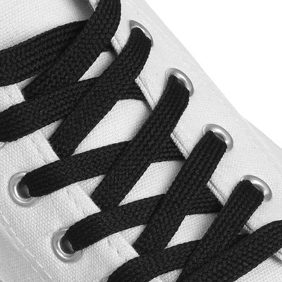 Шнурки для обуви, плоские, 8 мм, 160 см, цвет чёрный