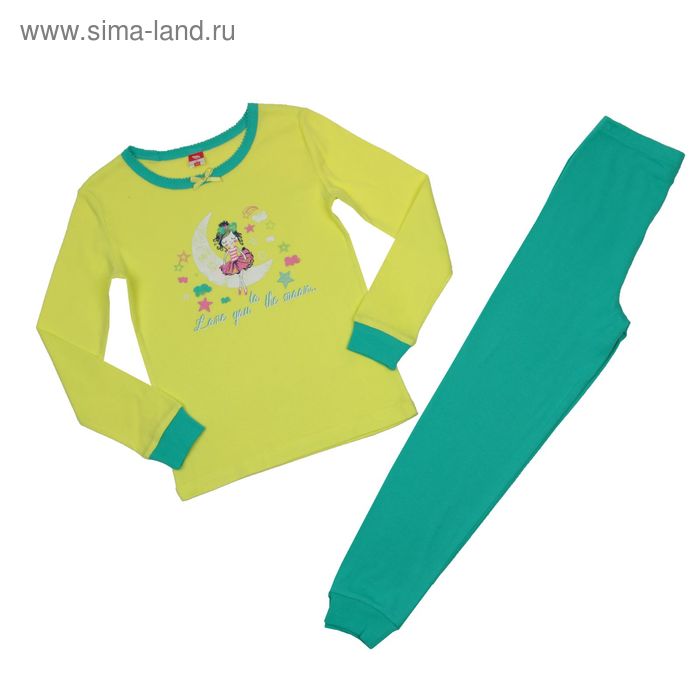 Пижама для девочки, рост 110 см (60), цвет салатовый/зелёный CAK 5250_Д - Фото 1