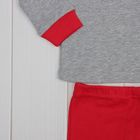 Пижама для мальчика, рост 92 см (56), цвет серый меланж/красный CAB 5263_М - Фото 5