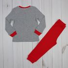 Пижама для мальчика, рост 80 см (52), цвет серый меланж/красный CAB 5263_М - Фото 7