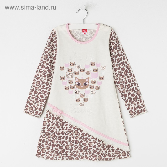 Сорочка ночная для девочки, рост 110 см (60), цвет экрю/бежевый CAK 5253_Д - Фото 1