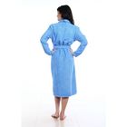 Халат махровый удлиненный, размер 46, цвет голубой - Фото 2