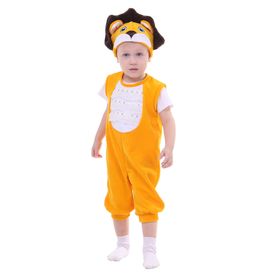 Карнавальный костюм для мальчика 'Лев' от 1,5-3-х лет, велюр, 2 предмета: комбинезон, шапка