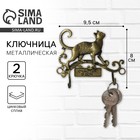 Ключница настенная «Счастья в дом», кошечка, 9.5×6.9 см - Фото 1