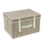 Короб стеллажный для хранения с крышкой 27х41х12 см, цвет жемчужный - Фото 1