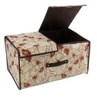 Короб стеллажный для хранения с двойной крышкой 50х30х25 см «Флер», цвет коричневый - Фото 2