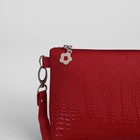 Клатч женский, отдел на молнии, наружный карман, регулируемый ремень, цвет красный - Фото 4