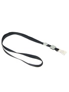 Лента для бейджа, 10 мм × 80 см, плотная, с бегунком и с силиконовым зажимом, чёрная - Фото 2