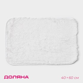 Коврик для ванной и туалета Доляна «Пушистик», 40×60 см, цвет белый