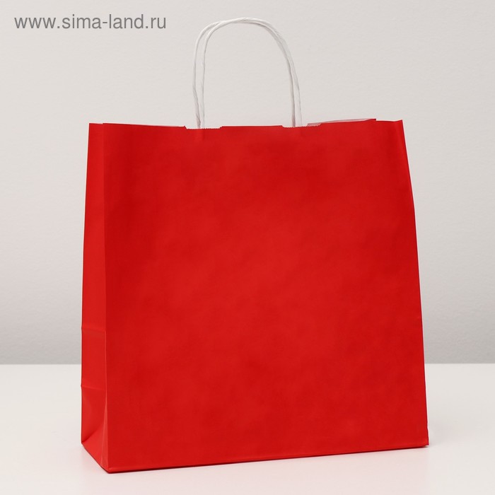 Пакет крафт "Радуга" красный, 32 х 12 х 32 см - Фото 1