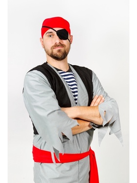 Карнавальный костюм «Пират», бандана, повязка на глаз, рубаха, пояс, р. 52-54, рост 170-175 см