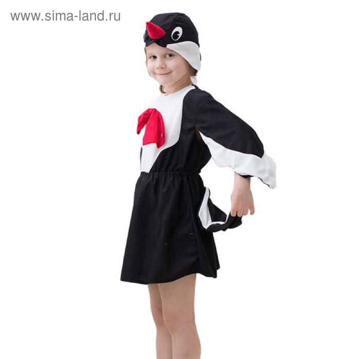Карнавальный костюм «Сорока», шапка, кофта, юбка с хвостом, 3-5 лет, рост 104-116 см - Фото 1