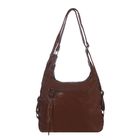Рюкзак-сумка на молнии, 1 отдел с перегородкой, 2 наружных кармана, коричневый - Фото 1