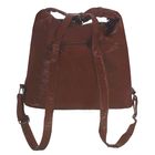 Рюкзак-сумка на молнии, 1 отдел с перегородкой, 2 наружных кармана, коричневый - Фото 4