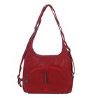 Рюкзак-сумка на молнии, 1 отдел с перегородкой, 3 наружных кармана, красный - Фото 1