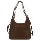 Рюкзак-сумка на молнии, 1 отдел с перегородкой, 3 наружных кармана, коричневый - Фото 3