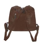 Рюкзак-сумка на молнии, 1 отдел с перегородкой, 3 наружных кармана, коричневый - Фото 4