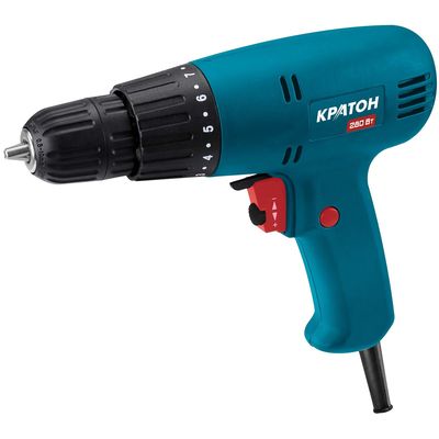 Шуруповерт сетевой «Кратон» ESDd=280/16, 280 Вт, реверс, 0.8-10 мм, 0-750 об/мин