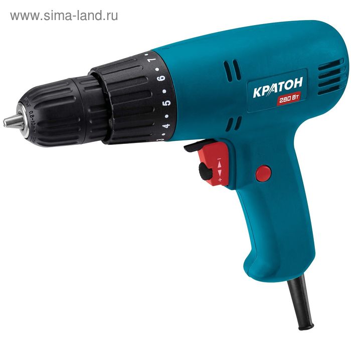 Шуруповерт сетевой «Кратон» ESDd=280/16, 280 Вт, реверс, 0.8-10 мм, 0-750 об/мин - Фото 1