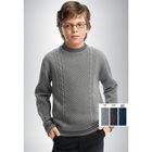 Джемпер для мальчика, рост 134 см, цвет светло-серый - Фото 2