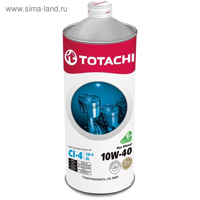 Масло моторное Totachi Eco Diesel, CI-4/SL 10W-40, полусинтетическое, 1 л - Фото 1