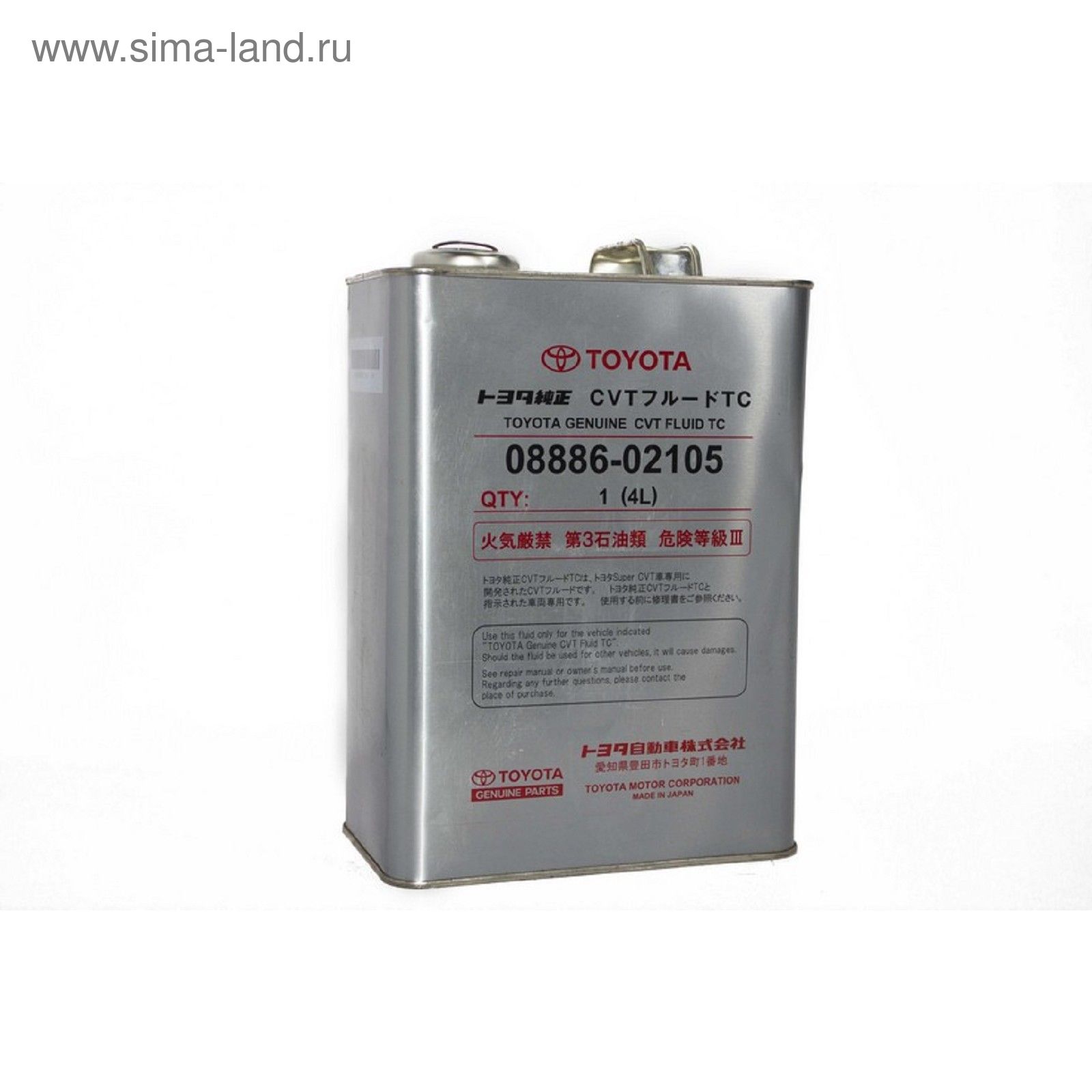 Масло акпп вариатор тойота. Масло CVT Fluid TC Toyota. Toyota 08886-02105. Toyota CVT Fluid 4л. Toyota CVT Fluid TC 08886-02105.