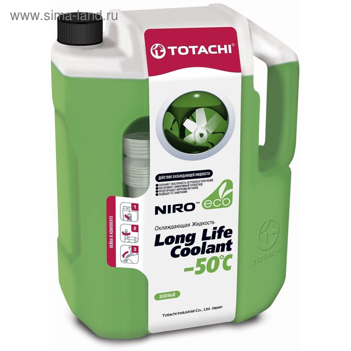 Антифриз Totachi NIRO LLC -50 C, зелёный, 10 л - Фото 1