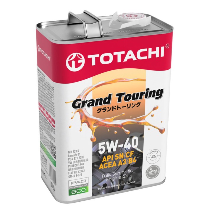 Масло моторное Totachi Grand Touring, SN/CF 5W-40, синтетическое, 4 л - Фото 1