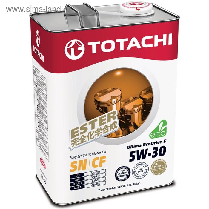 Масло моторное Totachi Ultima EcoDrive F, SN/CF 5W-30, синтетическое, 4 л - Фото 1