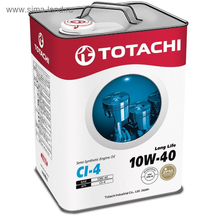 Масло моторное  Totachi Long Life Semi-Synthetic CI-4 10W-40, 6 л - Фото 1