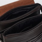 Планшет мужской, 3 отдела, наружный карман, длинный ремень, цвет коричневый - Фото 5
