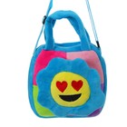 Мягкая сумочка "Цветочек" с сердечками, на синем - Фото 1