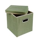 Короб стеллажный для хранения с крышкой 29х29х30 см «Офис», цвет зелёный - Фото 2