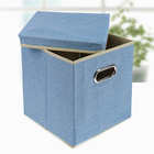 Короб стеллажный для хранения с крышкой «Офис», 29×29×30 см, цвет голубой - Фото 2